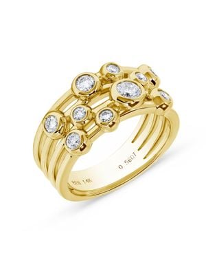 H.J. Namdar H. J. Namdar 0.56 Ct Tw Bezel Set Round Diamond Layer Ring 14K Natural Diamonds Size 6 - Metallic