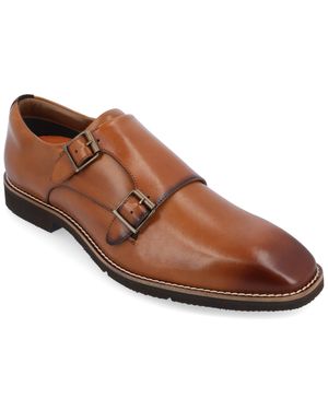 Thomas & Vine Artemis Chisel Toe Double Monk Strap - Brown
