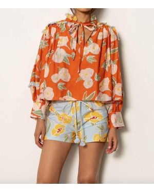 Carolina K Floral Cabana Shorts - Orange