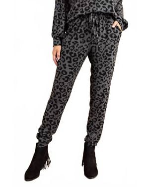 143 Story Leopard Lounge Jogger Pants - Black