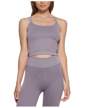 Calvin Klein Strappy Back Cropped Top - Purple