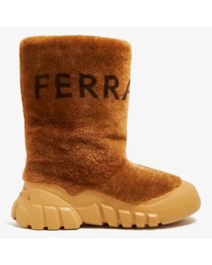 Ferragamo Delphi Shearling Ski Boots - Brown