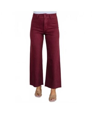 Miou Muse Lindsay Straight Wide Leg Pants - Red