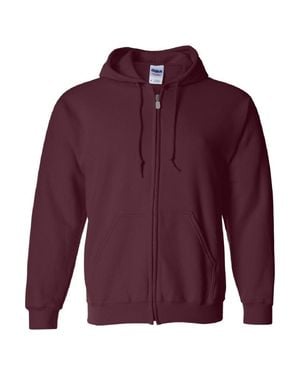 Gildan Heavy Blend Adult Full Zip Hooded Sweatshirt Top - Red