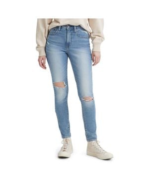 Levi's 721 Jeans High Beams Denim Distressed Skinny Leg Ddr2508 - Blue