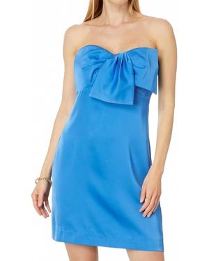 Lilly Pulitzer Carlynn Strapless Satin Bow Mini Dress - Blue