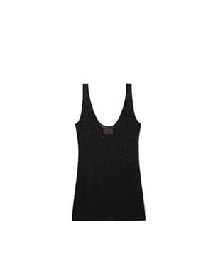 MC2 Saint Barth Sheer Mini Dress With Sparkling Embellishments - Black