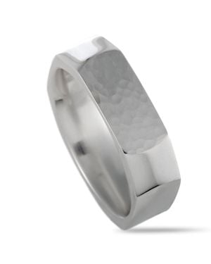 Georg Jensen Smithy Hammered Band Ring - Gray