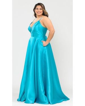 TRUEDAMES Plus Size Bridesmaids Dresses - Blue