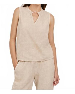 Rails Christy V Neck Gauze Top - Natural