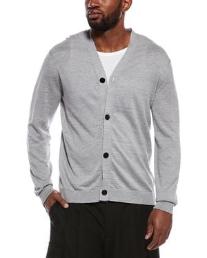 Theory Larus Corduroy Pacific Linen-Blend Cardigan - Gray