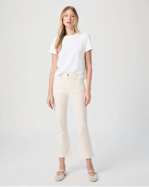 PAIGE Mason Crop Boot Pants - White