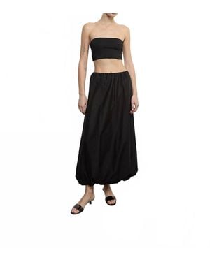 Enza Costa Poplin Bubble Skirt - Black