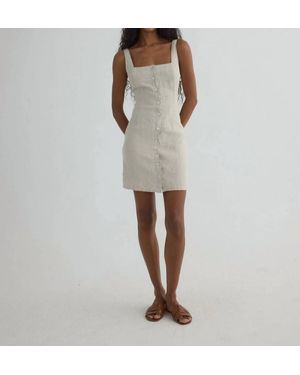 Bella Dahl Square Neck Button Front Mini Dress - Natural