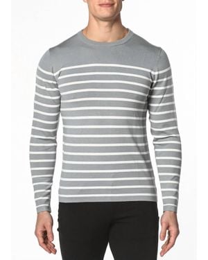 Postmarc Long Sleeve Stripe Knit Sweater - Gray