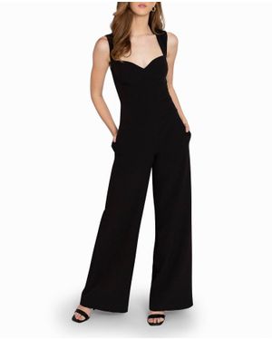 Nicole Miller Heavy Jersey Wide Leg Jumpsuit - Black