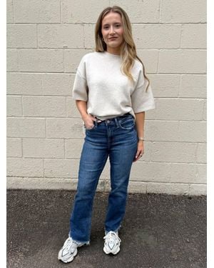 Flying Monkey Lily Crop Flare Jeans - Blue