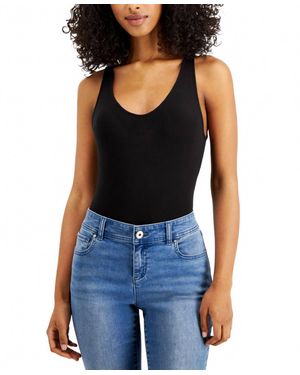 Alfani Ultra Soft Modal V-Neck Bodysuit - Blue