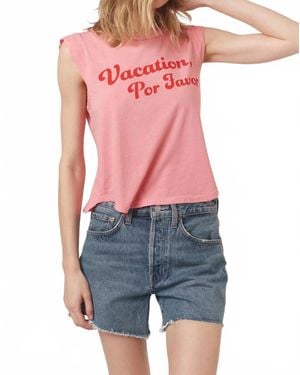 Project Social T Vacation Por Favor Tank - Red