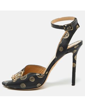 Charlotte Olympia Leather Ankle Strap Sandals - Black