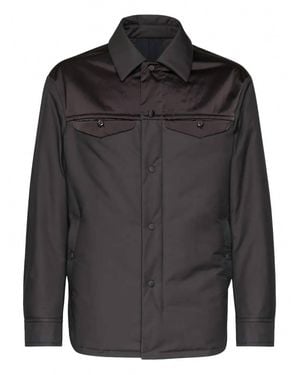 Ferragamo Satin Panel Shirt Jacket - Black