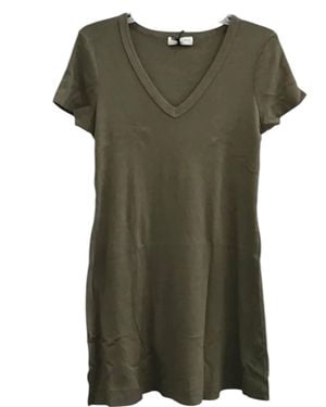 Michael Stars Liza V-Neck Mini Swing Dress - Green