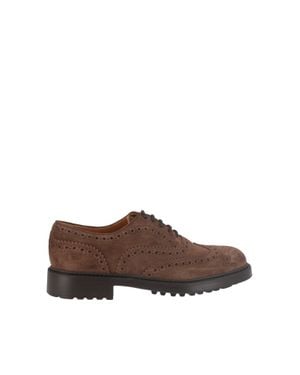 Doucal's Havana Mink Suede Brogues - Brown