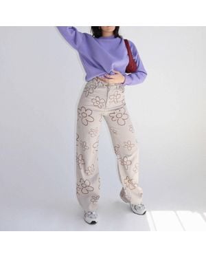 Bailey Rose Daisy Printed Pants - Purple