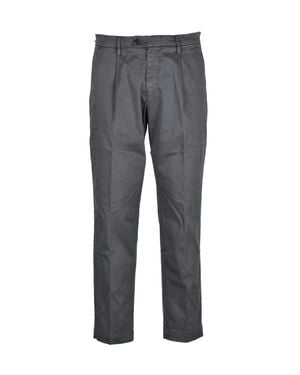 BRO-SHIP Straight-Leg Pants With Mid-Rise Waist And Flexible Fit - Gray