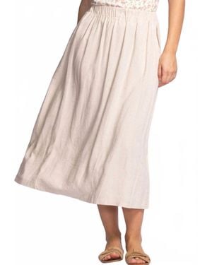 Pink Martini Carter Linen Midi Skirt - Pink