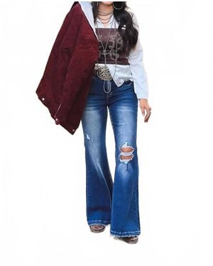 Lucky & Blessed Dark Wash High Rise Jeans - Blue