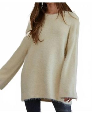 By Together Fuzzy Knit Pullover Sweater - Natural