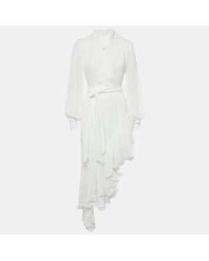 Elliatt Chiffon Ruffled Asymmetric Genevieve Dress - White