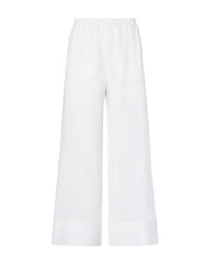 Peuterey Cotton-Blend Wide-Leg Pants - White