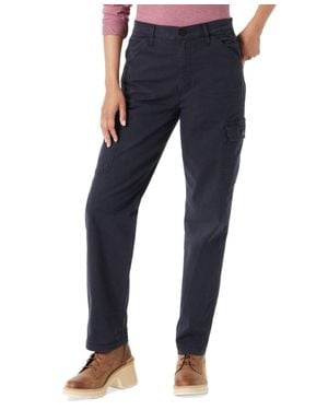 BASS OUTDOOR Cargo Pants Twill High-Rise Slim Straight Leg Fts490 - Blue