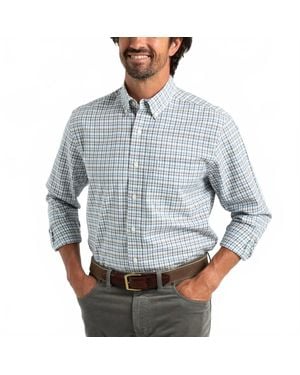 Duck Head Cotton Oxford Sport Dafton Plaid Shirt - Blue