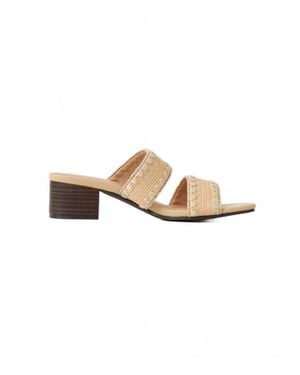 Seychelles Maui Raffia Mid Heel Sandals - Metallic