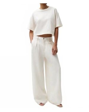 Pistola Delphine Pleated Wide Leg Pants - White