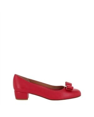 Ferragamo Vara Bow Pump Shoes - Red