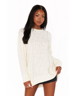 Show Me Your Mumu Every Day Cable Knit Sweater - White