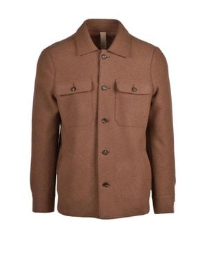 Eleventy Wool Blend Shirt Jacket With Clean Silhouette And Versatile Design - Brown