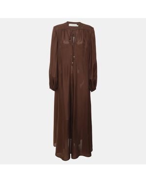 Zimmermann Satin Maxi Dress - Brown