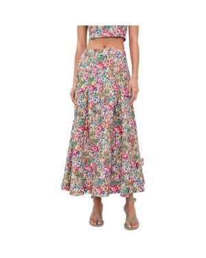 FARM Rio Peasant Floral Butterfly Maxi Skirt, Peasant Floral Off - Red