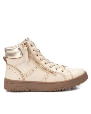Xti Leather Ankle Booties - Natural
