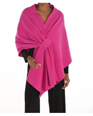 FRANK LYMAN Wisteria Woven V-Neck Cape - Pink