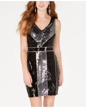 B Darlin Juniors Geometric Sequin Bodycon Dress - Black