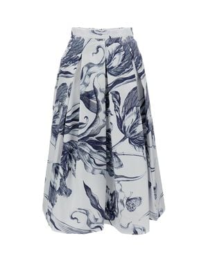 Erdem Pleated Midi Skirt - White