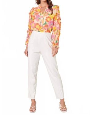 Sugarlips Zippy Ruffle Blouse - White