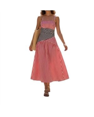 French Connection Striped Midi Dress - Red