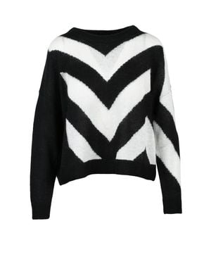 Pennyblack Chevron-Patterned Mohair Blend Sweater - Black